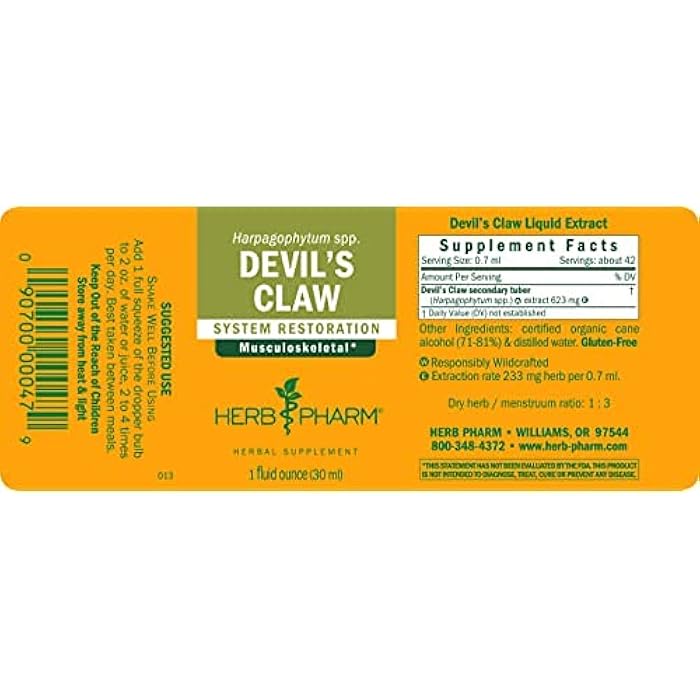 Herb Pharm Devil's Claw Liquid Extract for Musculoskeletal System Support - 1 Ounce (DDCLAW01) - Image 2