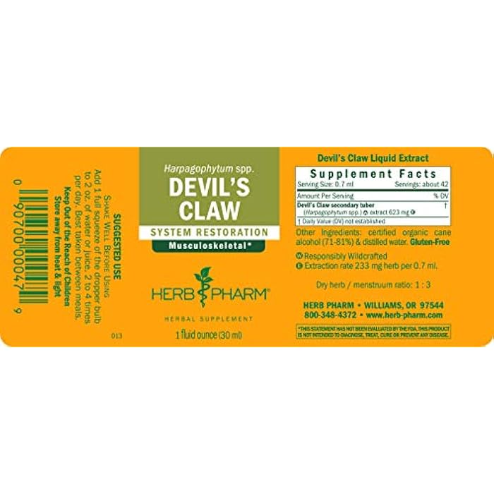 Herb Pharm Devil's Claw Liquid Extract for Musculoskeletal System Support - 1 Ounce (DDCLAW01) - Image 5