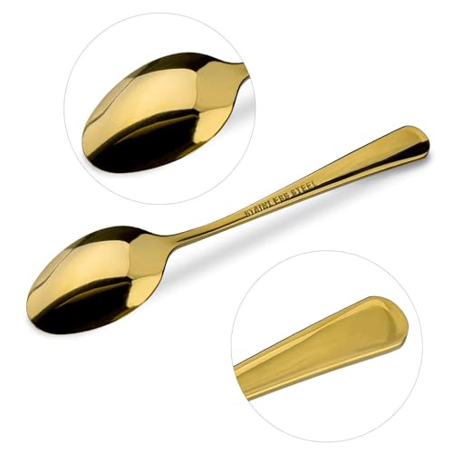 Awpeye 15 Packs Demitasse Espresso Spoons, 4.3 Inch Mini Gold Coffee Spoon, Stainless Steel Small Spoons for Dessert - Image 3