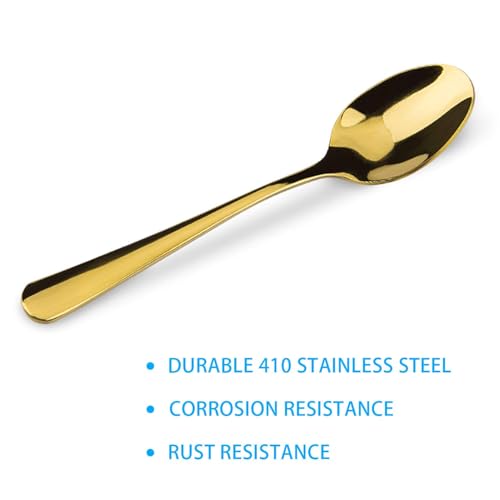 Awpeye 15 Packs Demitasse Espresso Spoons, 4.3 Inch Mini Gold Coffee Spoon, Stainless Steel Small Spoons for Dessert - Image 4