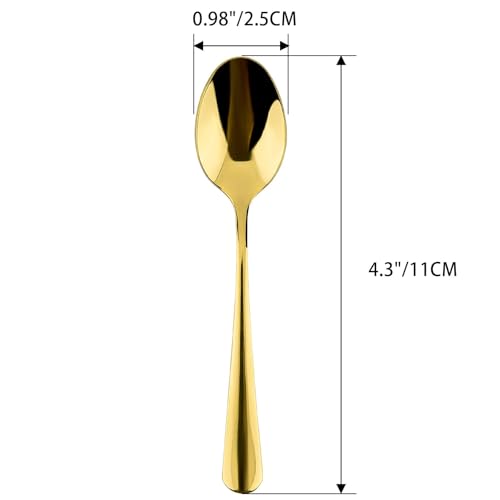 Awpeye 15 Packs Demitasse Espresso Spoons, 4.3 Inch Mini Gold Coffee Spoon, Stainless Steel Small Spoons for Dessert - Image 2