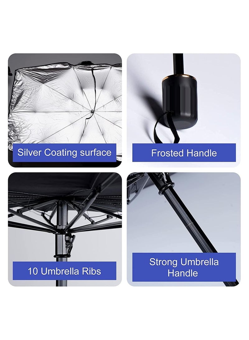 Car Windshield Sun Shade Umbrella, Foldable Car Windshield Sunshade, Brella Shield for Car, Car Umbrella Sun Shade Protect Vehicle from UV Sun and Heat - Image 3