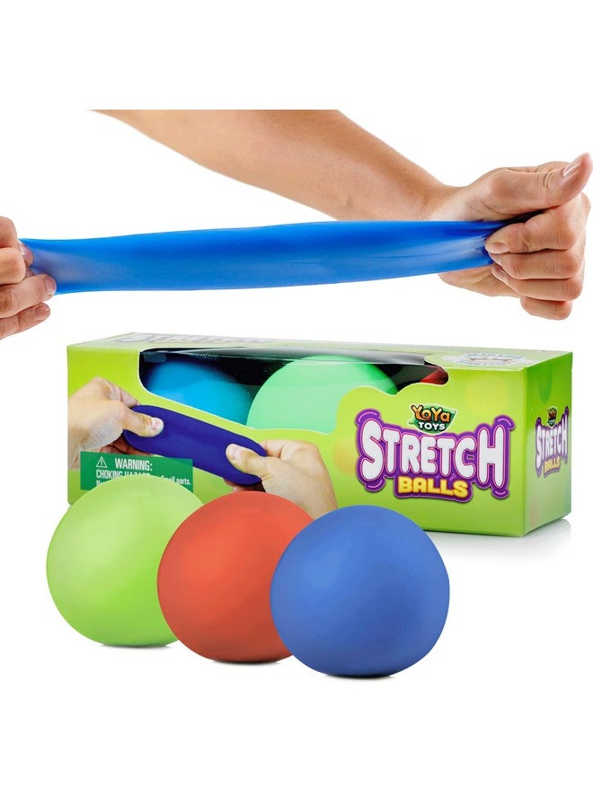 YoYa Toys Pull, Stretch And Squeeze Stress Balls - 3 Balls, Elastic Sensory Balls For Stress And Anxiety Relief, Autism And Special Needs Toys, Calming Fidgets For Kids And Adults, Ideal For Classroom  - Image 1