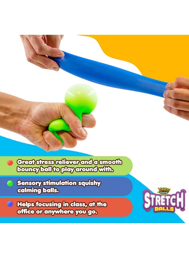 YoYa Toys Pull, Stretch And Squeeze Stress Balls - 3 Balls, Elastic Sensory Balls For Stress And Anxiety Relief, Autism And Special Needs Toys, Calming Fidgets For Kids And Adults, Ideal For Classroom  - Image 2