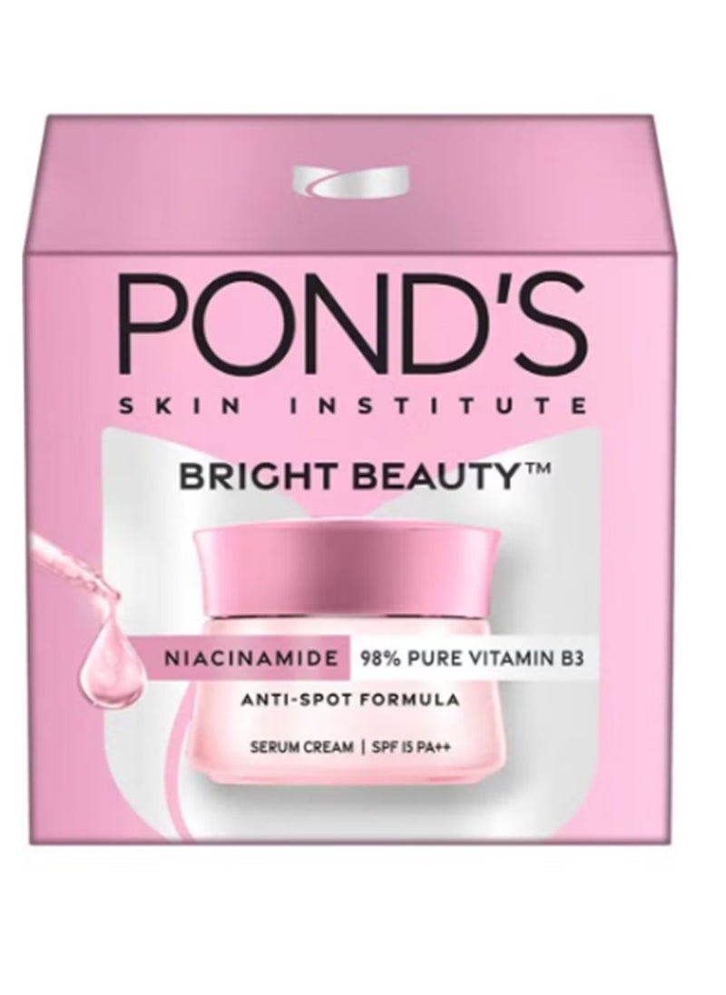 Pond's Bright Beauty Niacinamide 98% Pure Vitamin B3 Anti-spot Formula Serum Cream with SPF 15 PA++ 50gm  - Image 1