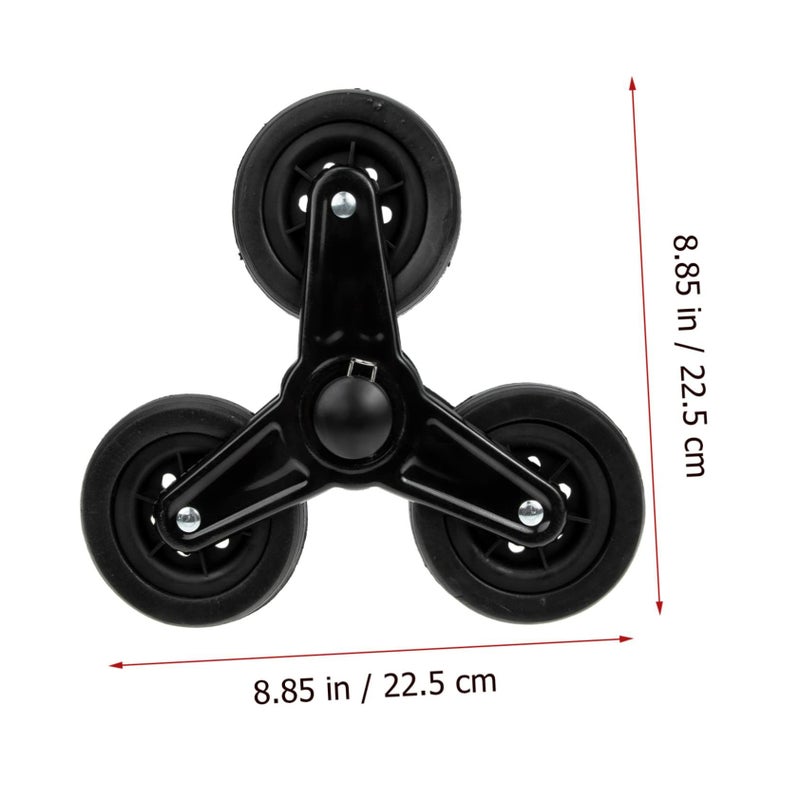 Heavy Duty Triangle Stair Climbing Wheels For Luggage Cart Black Casters - Image 3