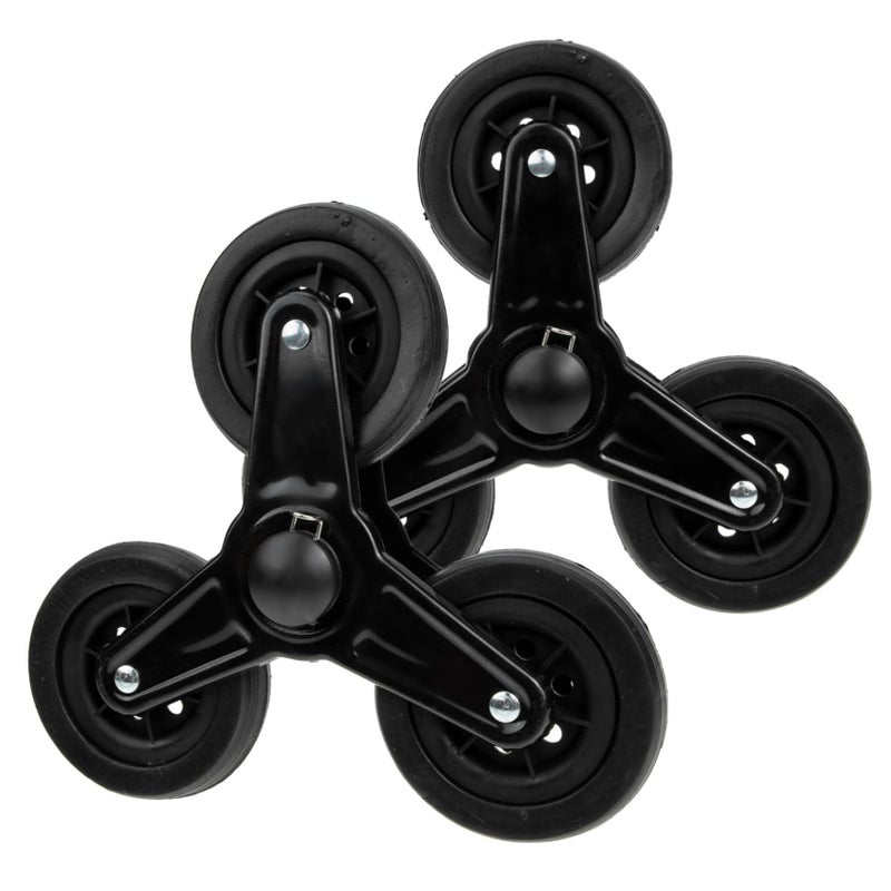 Heavy Duty Triangle Stair Climbing Wheels For Luggage Cart Black Casters - Image 2