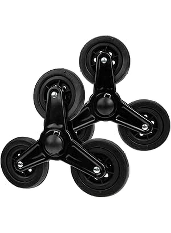 Heavy Duty Triangle Stair Climbing Wheels For Luggage Cart Black Casters - Image 1