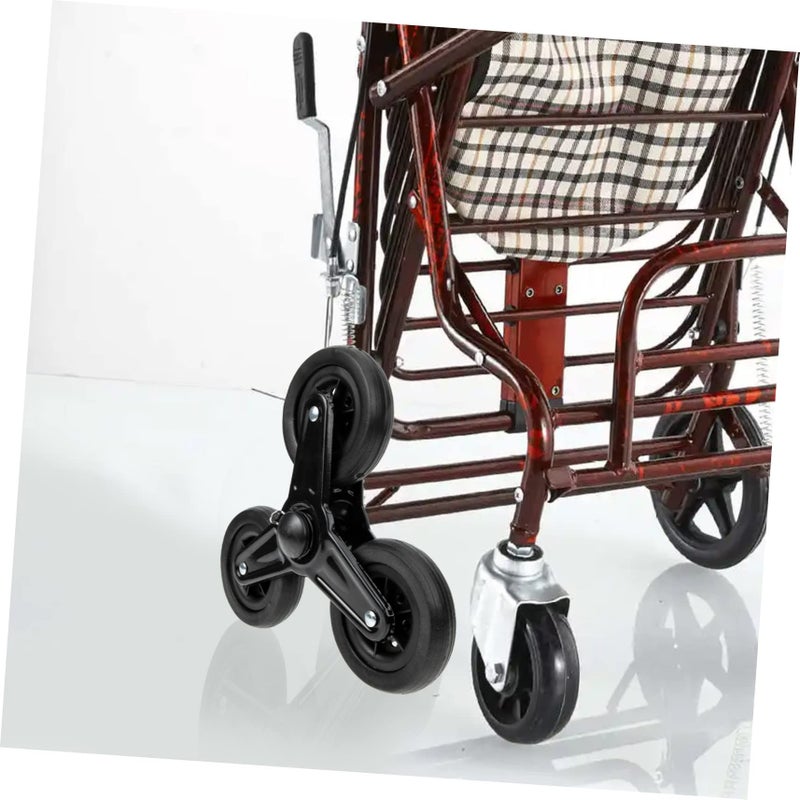 Heavy Duty Triangle Stair Climbing Wheels For Luggage Cart Black Casters - Image 4