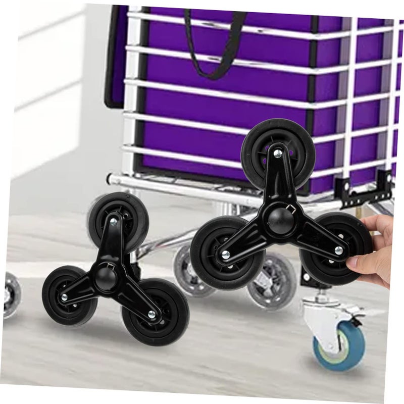 Heavy Duty Triangle Stair Climbing Wheels For Luggage Cart Black Casters - Image 5