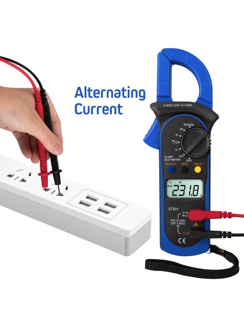 ANENG ST201 Digital Clamp Multimeter 4000 Counts Clamp Ammeters Transistor Capacitor Tester Power Test Automotive AC / DC Voltage Current Tester  - Image 2