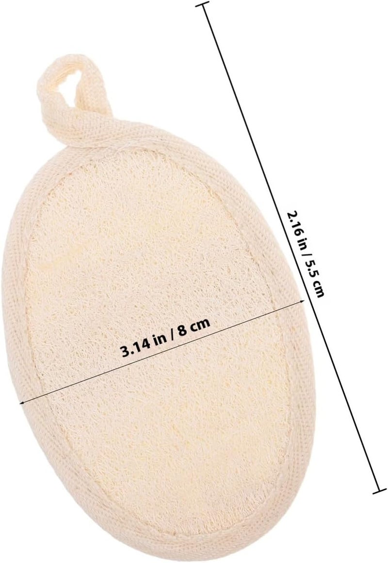 LABRIMP Natural Loofah Body Scrubber 2pcs Beige Edge Exfoliating Shower Sponge for Sensitive Skin Bathing and Massage Towels Suitable for Elderly and Disabled Users - Image 2