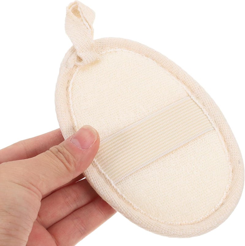 LABRIMP Natural Loofah Body Scrubber 2pcs Beige Edge Exfoliating Shower Sponge for Sensitive Skin Bathing and Massage Towels Suitable for Elderly and Disabled Users - Image 3