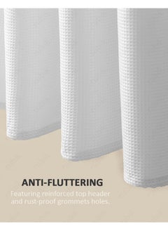 Premium Shower Curtain Thick Fabric Waffle Weave Design 5-Star Hotel Quality, Waterproof Mildew-proof No Smell Washable with 12 Hooks for Bathroom (180 x 200cm) White - pzsku/ZB79D41B20DA6C97C9CBDZ/45/_/1704376482/4d0ed84a-c441-4612-bace-eb2f8d51c1e4