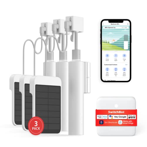 SwitchBot Smart Electric Motorized Blinds Kit - 3Pack with 2.4G WiFi Remote Control, Solar Powered, Compatible with Alexa, Google Home and Siri, Light Sensing Control, Unlimited Group Control - Image 1