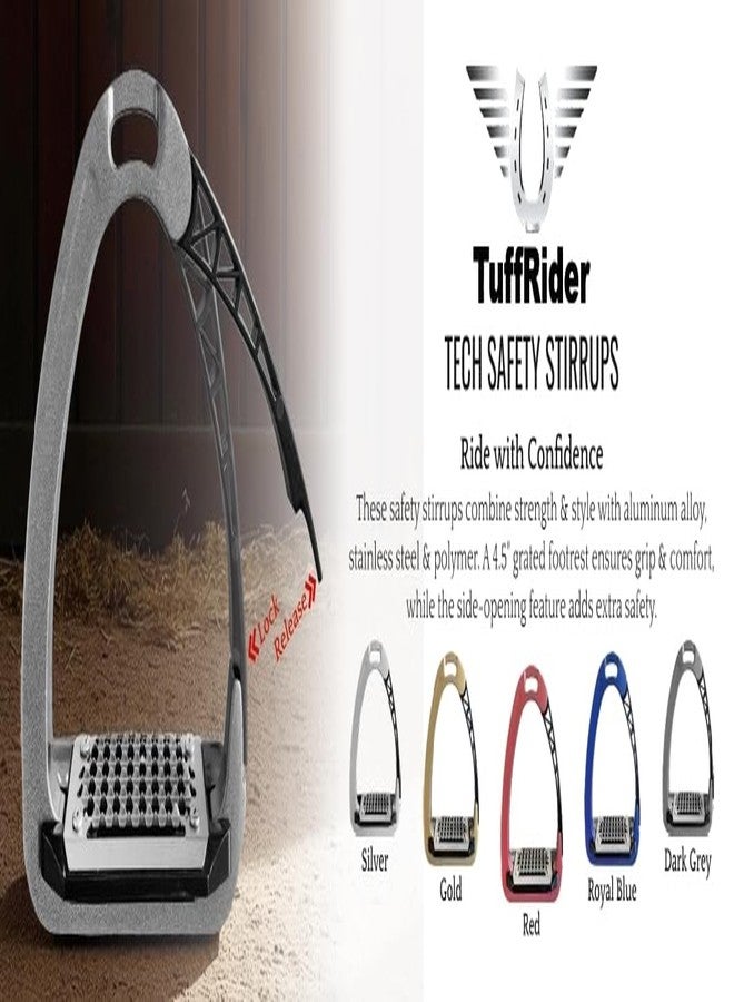 TuffRider Tech Safety Stirrups- Red -4 1/2 - Image 5