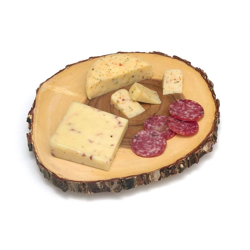 Lipper International Lipper International Acacia Tree Bark Footed Server for Cheese Crackers and Hors Doeuvres Large 