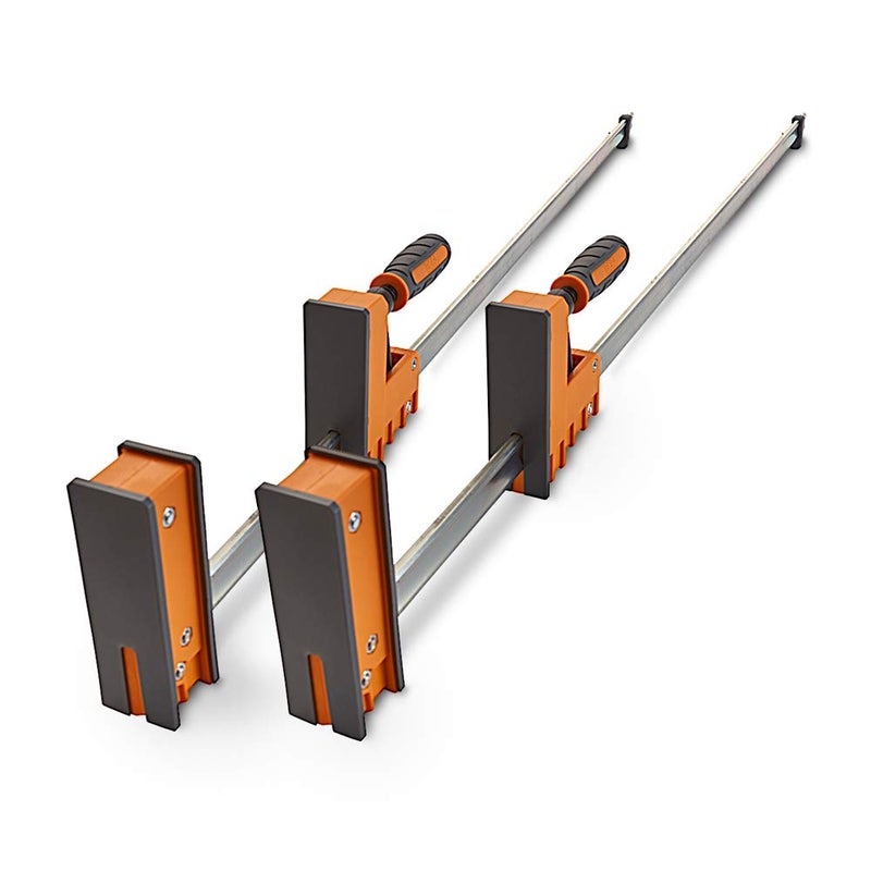 مجموعة مشابك بارالل بورا 50"، عبوة 2 من مشابك النجارة مع ضغط متساوي وثابت، 571150T، متعدد الألوان