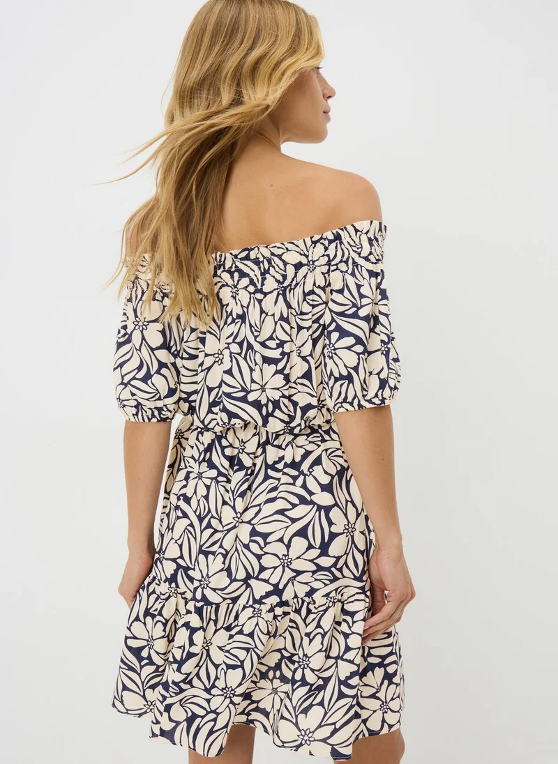 Matalan Navy Floral Bardot Dress
