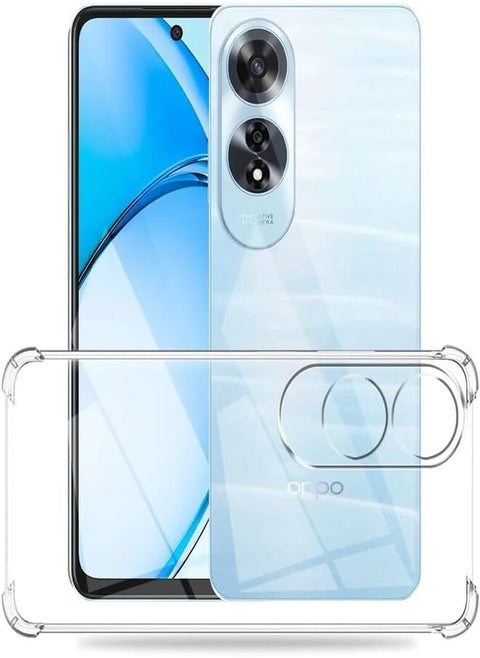 (Oppo A60) Case Cover Transparent Soft TPU Silicone Bumper Reinforced Corner Full Camera Protection For Oppo a60