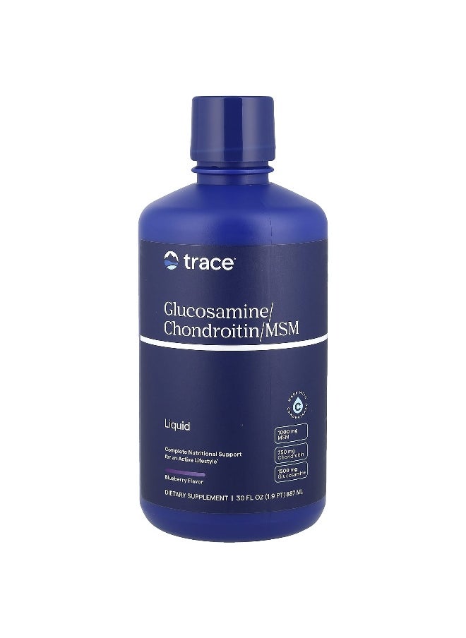 TRACE Trace, Liquid Glucosamine/Chondroitin/MSM, Blueberry, 30 fl oz (887 ml)  - Image 1