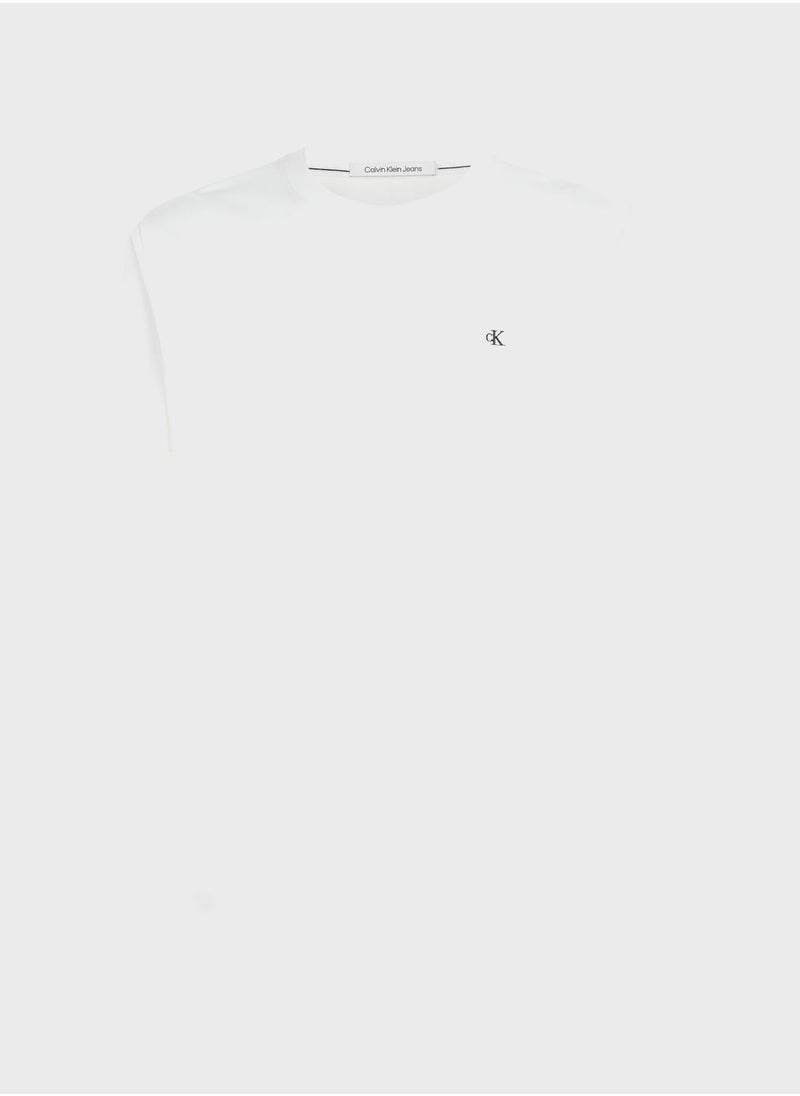 كالفن كلاين جينز تي شيرت برقبة دائرية حرف Monogram  - Image 4
