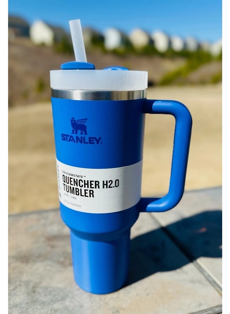 ستانلي كوب ستانلي كوينشر H2.0 FlowState من الفولاذ المقاوم للصدأ معزول بالفراغ مع غطاء وقش للمياه والشاي المثلج أو القهوة (أوركيد ناعم غير لامع، 40 أونصة) - Image 4