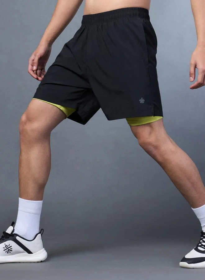 Cult Men Black Run Elevate Shorts