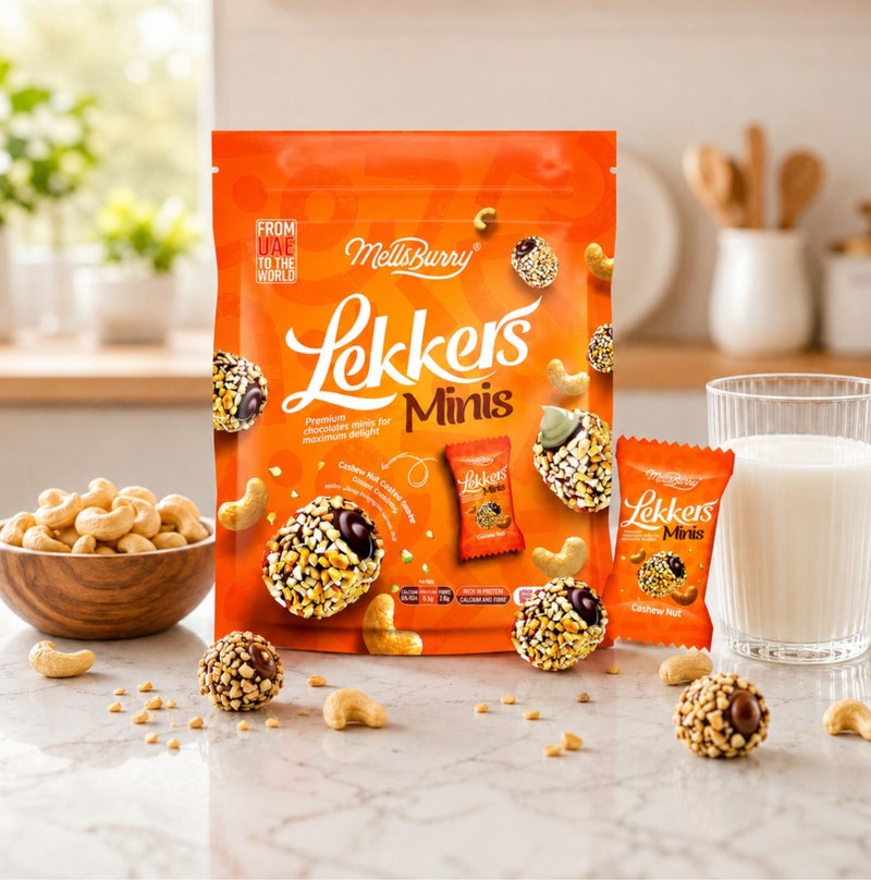 MellsBurry Lekkers Minis Cashew Nut Chocolate Bites 150g – Premium Chocolate Coated Cashew Snack, Rich in Protein, Calcium & Fibre, Assorted Mini Treats - Image 5