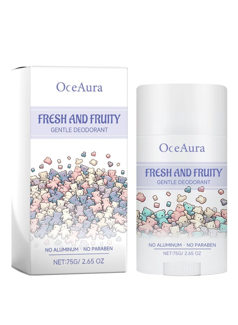 FRESH AND FRUITY GENTLE DEODORANT, Deodorant for Kids, Natural Aluminum-Free Paraben-Free 75g Kids Deodorant for Girls and Boys Safe Gentle Formula - Image 1