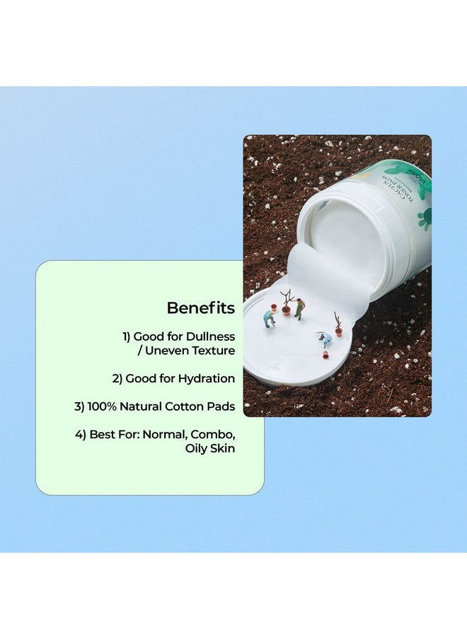 يادا مناديل YADAH Cactus Toner، 5.07 أونصة سائلة، 60 قطعة، خالية من القسوة على الحيوانات، منظفة ومقشرة للوجه، مناديل علاجية مرطبة لتنقية المسام، للبشرة المعرضة لحب الشباب، الدهنية، الجافة، الحساسة  - Image 5