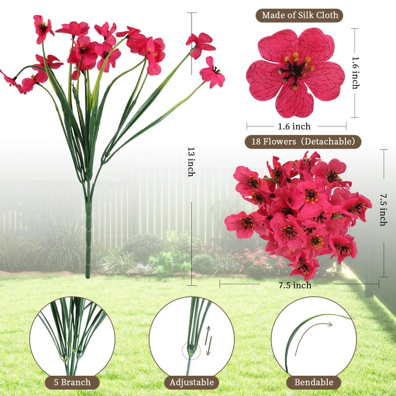 ColoPlay 24 Rose Red Bundles Artificial Flowers for Outdoors/Indoors Fake Flowers Plants for Indoor Outside Garden Porch Window Box Home Wedding Farmhouse - Image 2
