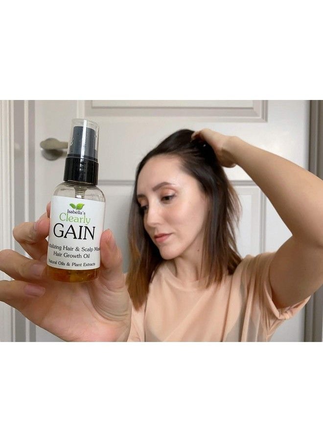 Isabella's Clearly - Gain Hair Growth Oil And Thickening Scalp Treatment For Men And Women | Natural Herbal Serum With Castor Jojoba Clary Sage Rosemary Nettle Extract For Hair Loss Alopecia Thinning Hair - Image 1