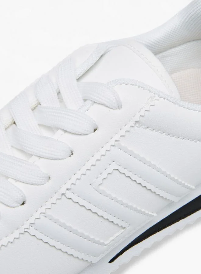 Oaklan by Shoexpress WHITE Panelled Lace-Up Sneakers for Women | Best Price UAE