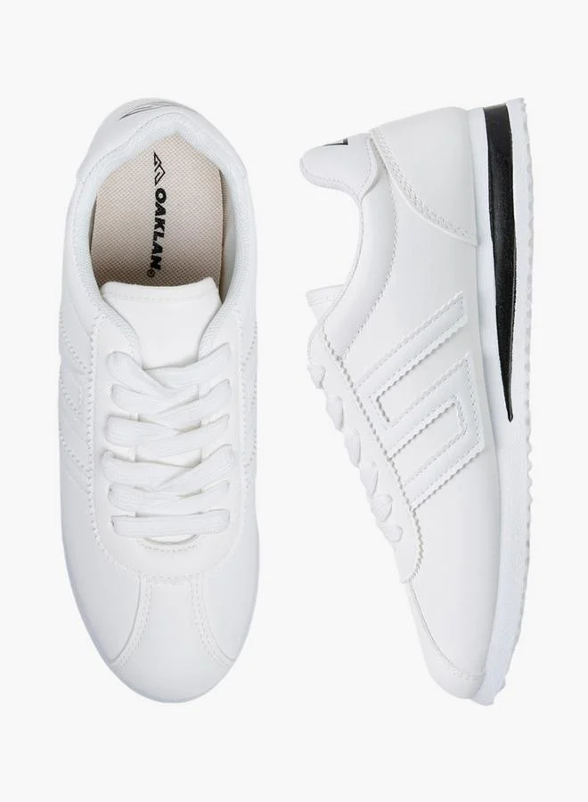Oaklan by Shoexpress WHITE Panelled Lace-Up Sneakers for Women | Best Price UAE