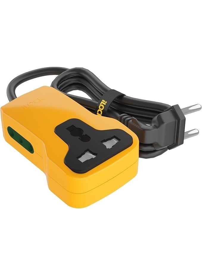 iLOCK Mini Power Strip – 3 - Outlet Extension | 2 Schuko + 1 Universal Socket (Multicolor , 3M) - Image 1