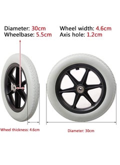 Excefore Wheelchair Wheels 12 Inch (30cm) Manual Rear Casters with Bearings Universal Wheelchair Replacement Wheel Accessories  - Image 3