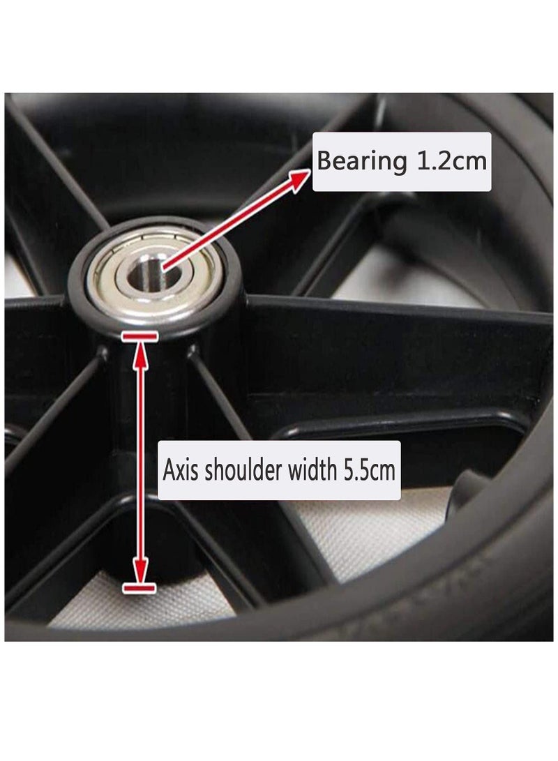 Excefore عجلات الكراسي المتحركة مقاس 12 بوصة (30 سم) عجلات خلفية يدوية مع محامل ملحقات عجلات الكراسي المتحركة البديلة العالمية - Image 5