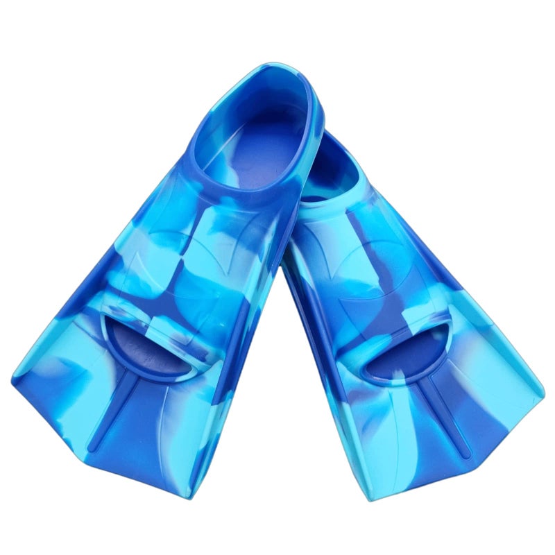 Gugmoy Kids Swim Fins,Comfortable Silicone Flippers for Swimming and Diving,Size Suitable Beginners Kids Girls Boys Adults (XX-Small, Oceanblue) - Image 1
