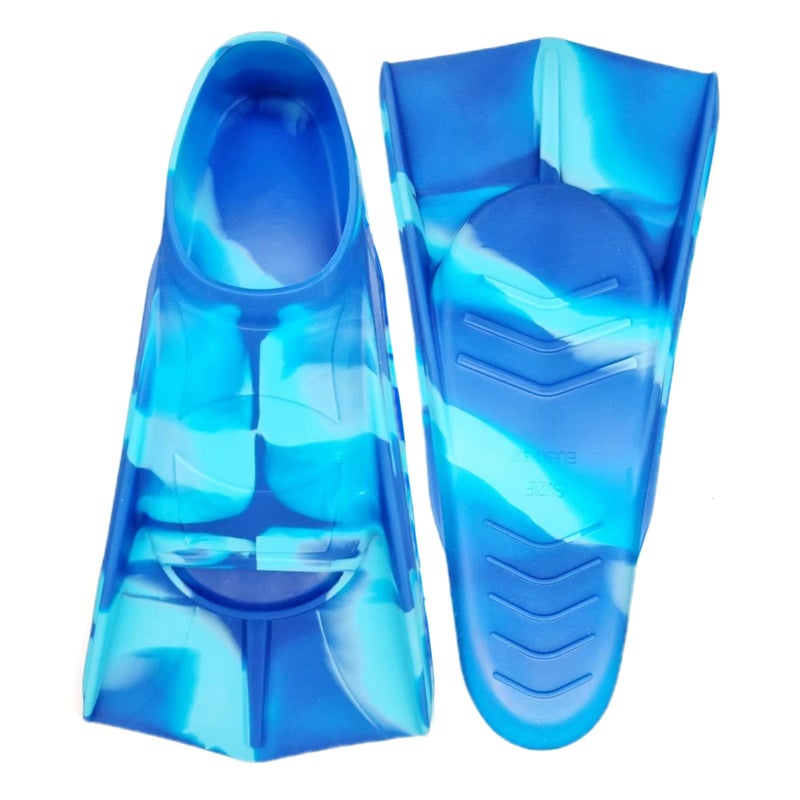 Gugmoy Kids Swim Fins,Comfortable Silicone Flippers for Swimming and Diving,Size Suitable Beginners Kids Girls Boys Adults (XX-Small, Oceanblue) - Image 2