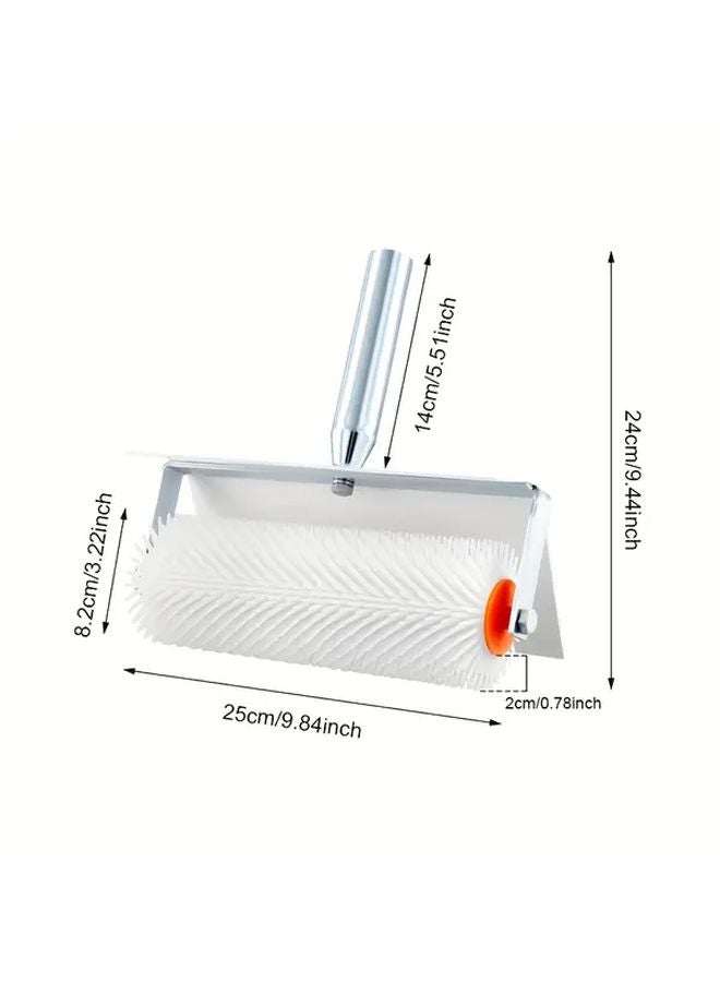 10 Inch Epoxy Floor Roller Brush With Splash Guard Metal Ergonomic Handle - Image 4