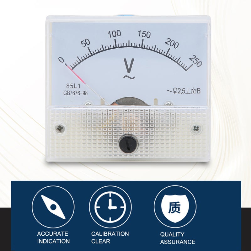 85L1 AC 0250V HighAccuracy Pointer Voltmeter Voltage Meter Mounted Voltage Measuring Instrument - Image 3