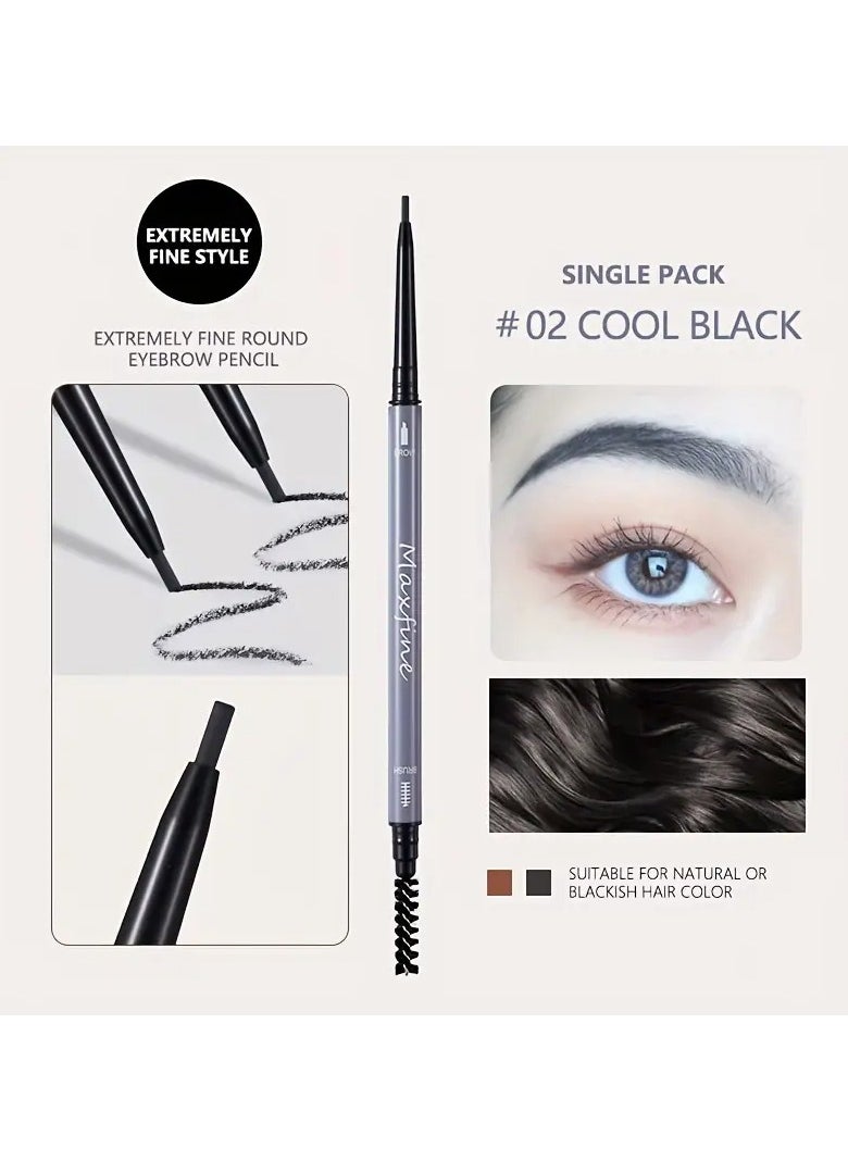 Maxfine Dual-Ended Ultra-Smooth Eyebrow Pencil - Water-Resistant, Smudge-Proof, Long-Lasting for All Skin Types, Easy to Use for Beginners.  - Image 3