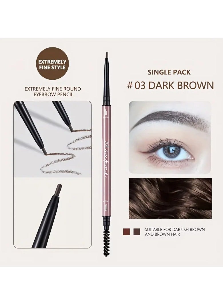 Maxfine Dual-Ended Ultra-Smooth Eyebrow Pencil - Water-Resistant, Smudge-Proof, Long-Lasting for All Skin Types, Easy to Use for Beginners.  - Image 4