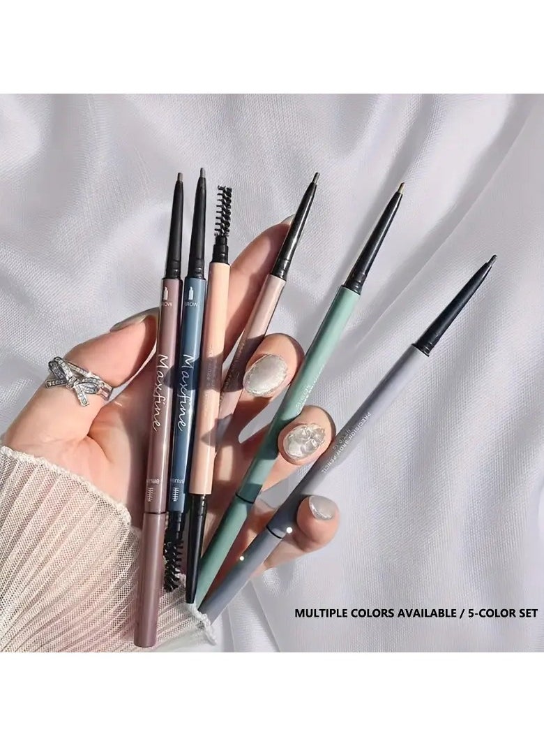 Maxfine Dual-Ended Ultra-Smooth Eyebrow Pencil - Water-Resistant, Smudge-Proof, Long-Lasting for All Skin Types, Easy to Use for Beginners.  - Image 5