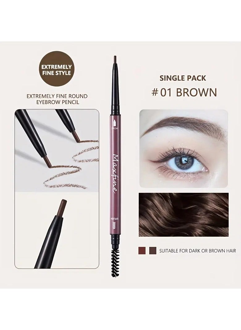 Maxfine Dual-Ended Ultra-Smooth Eyebrow Pencil - Water-Resistant, Smudge-Proof, Long-Lasting for All Skin Types, Easy to Use for Beginners.  - Image 2