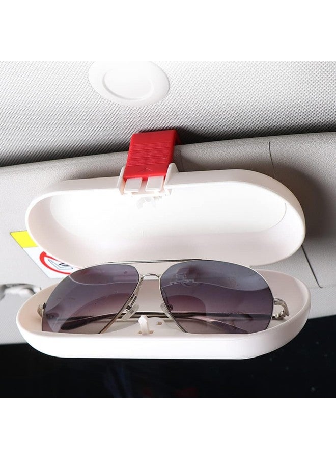 klarako Car Glasses Case Cover Clip Sun Visor Holder Storage Box SnapOn Clip Mount for Cooper Clubman R55 R56 R57 F54 F55 F56 F60 Hatch Countryman Auto Interior Accessories (White+Grey Jack) - Image 2