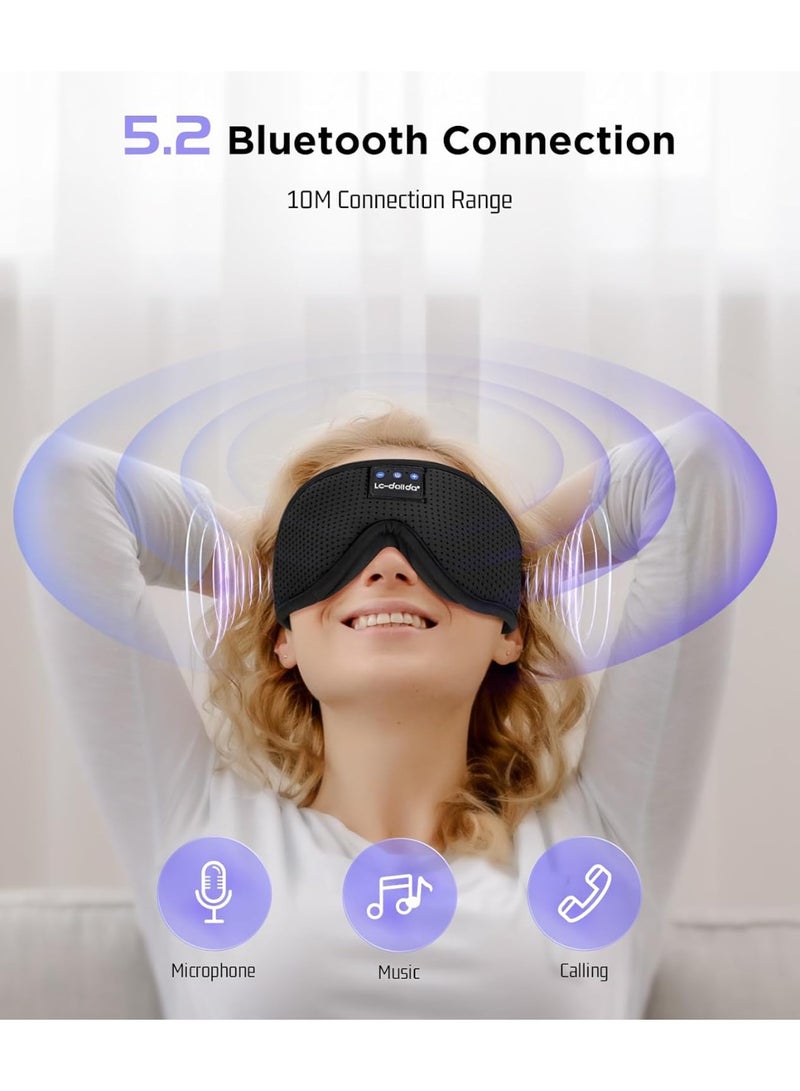LC-dolida Sleep Mask with Bluetooth Headphones Bluetooth Sleep Mask Sleep Headphones,3D Eye Mask for Sleeping Mask Music Sleeping Headphones for Side Sleepers Meditation Gifts Gadgets for Men Women - Image 3