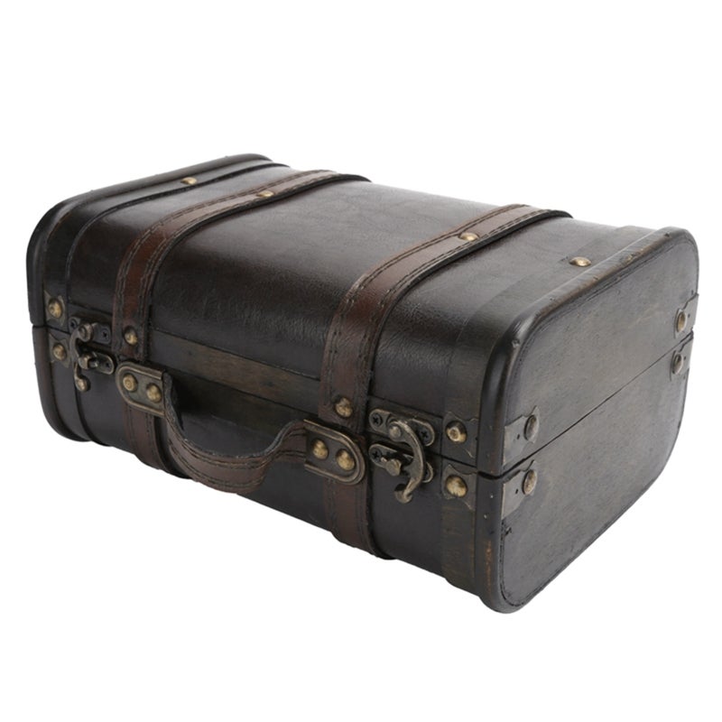 Wooden Suitcase: Large Double-Layer Internal Capacity - Firm Non-Slip Handle Retro Suitcase for Home Rustic Decor, Studio Props - Image 5