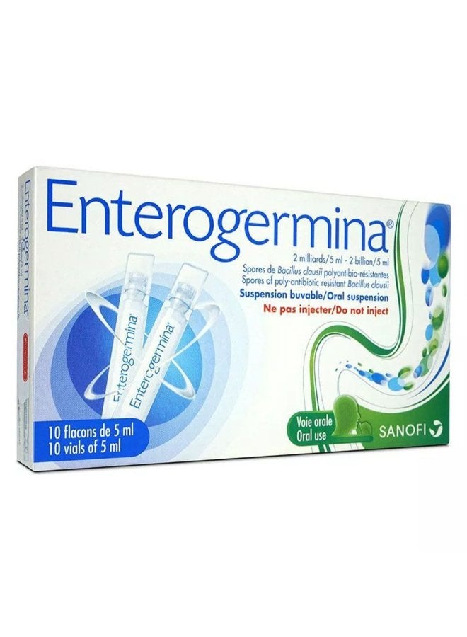 Enterogermina 2 Billion/5ml Spores of Poly-Antibiotic Resistant Bacillus Clausii Oral Suspension 10 x 5 ml - Image 2